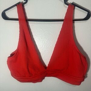 Aerie - Red Ribbed Bikini Top - Size XXL